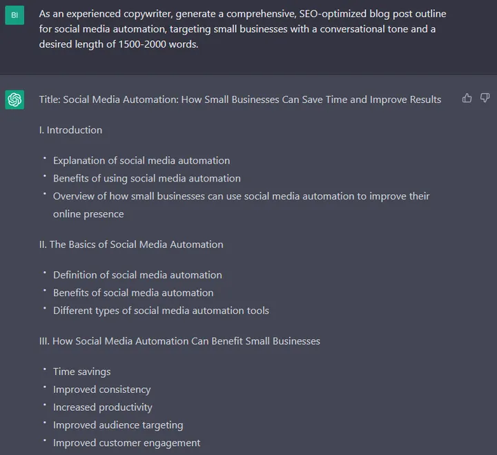 SEO-optimazed blog posts prompts for ChatGPT
