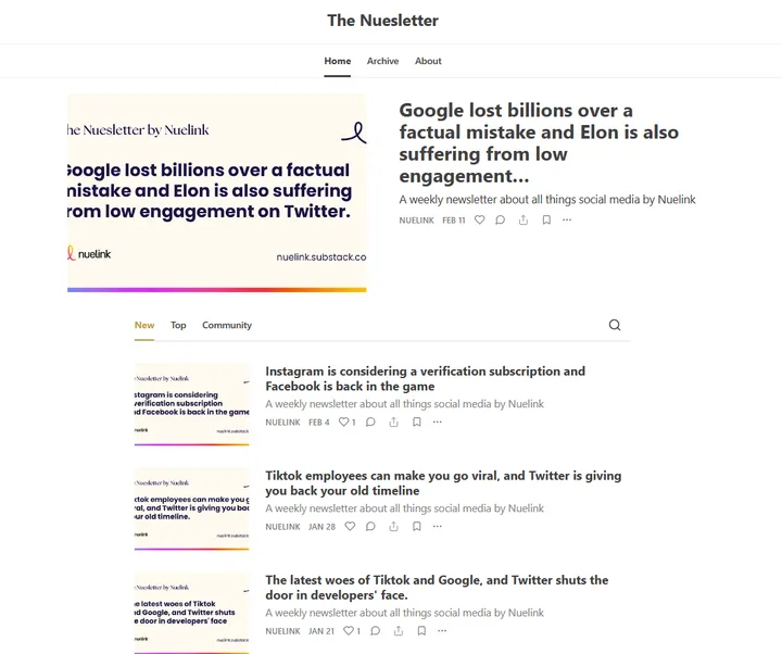 Nuelink's Newsletter