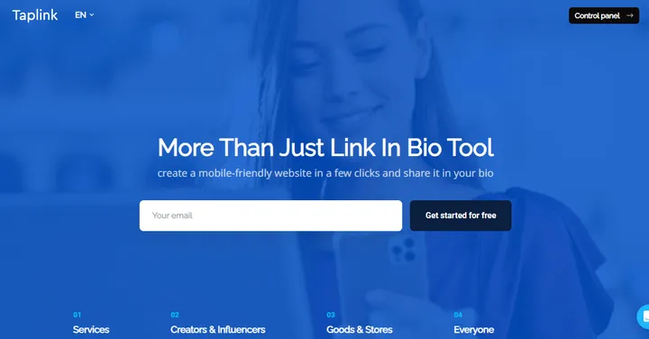 Taplink Homepage