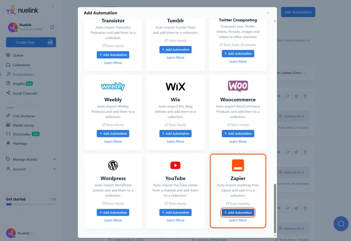 Zapier Social Media Automation step3
