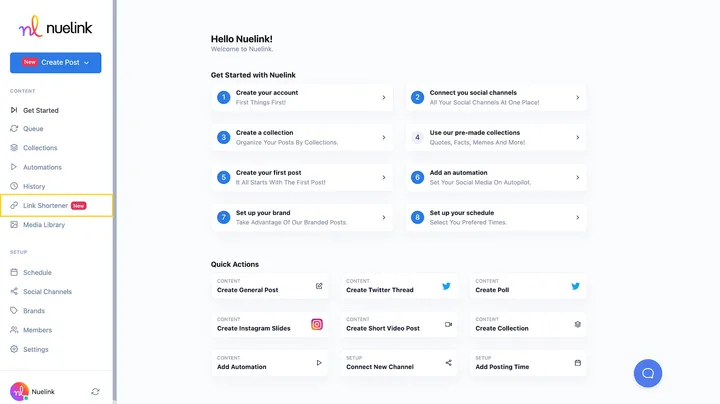 How to Shorten Links on Nuelink?