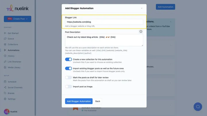 Blogger Automation step4