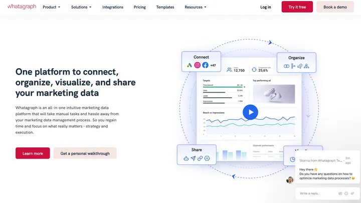Whatagraph homepage