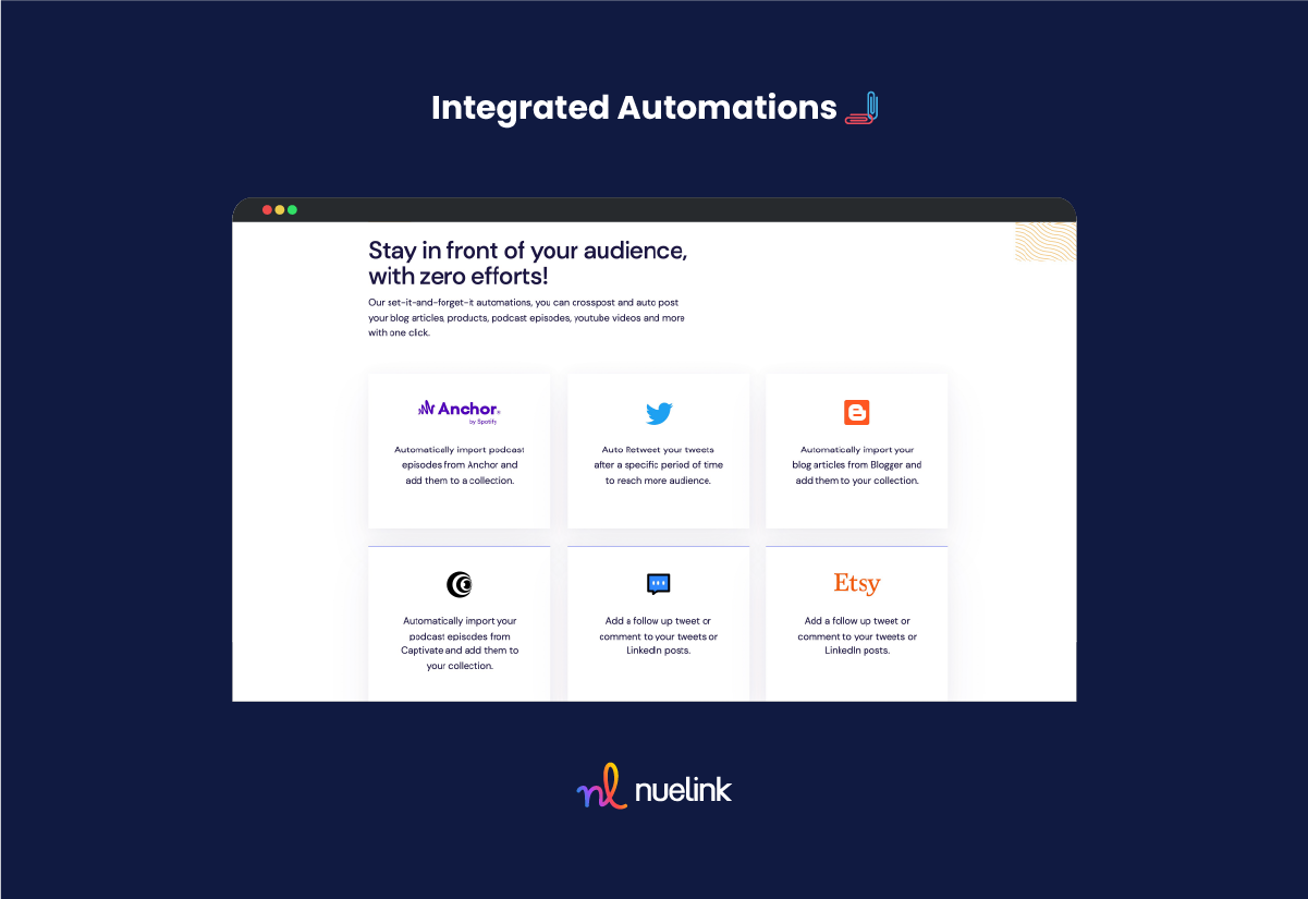 Nuelink integrated automation