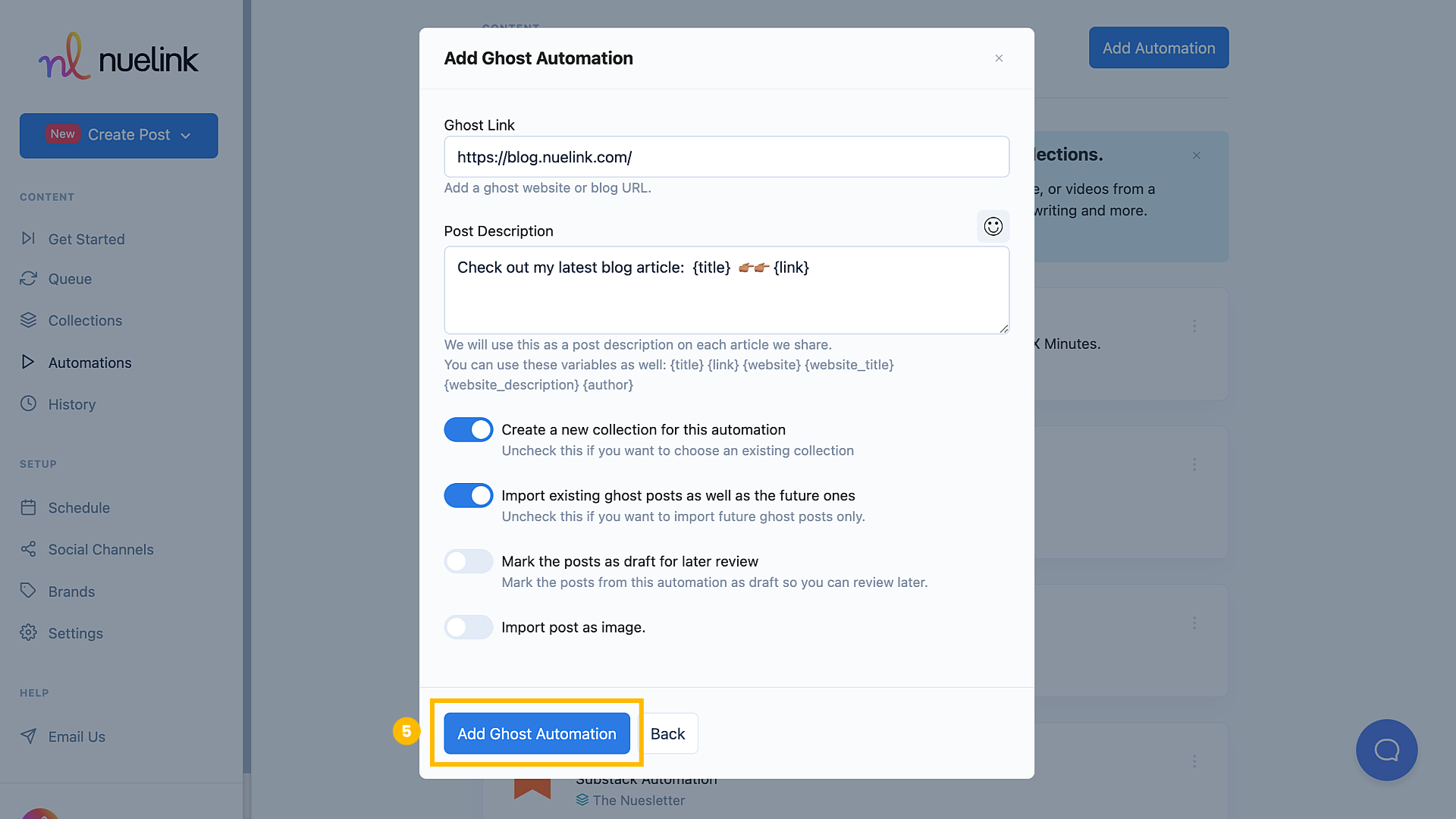 Ghost Blog Automation step5