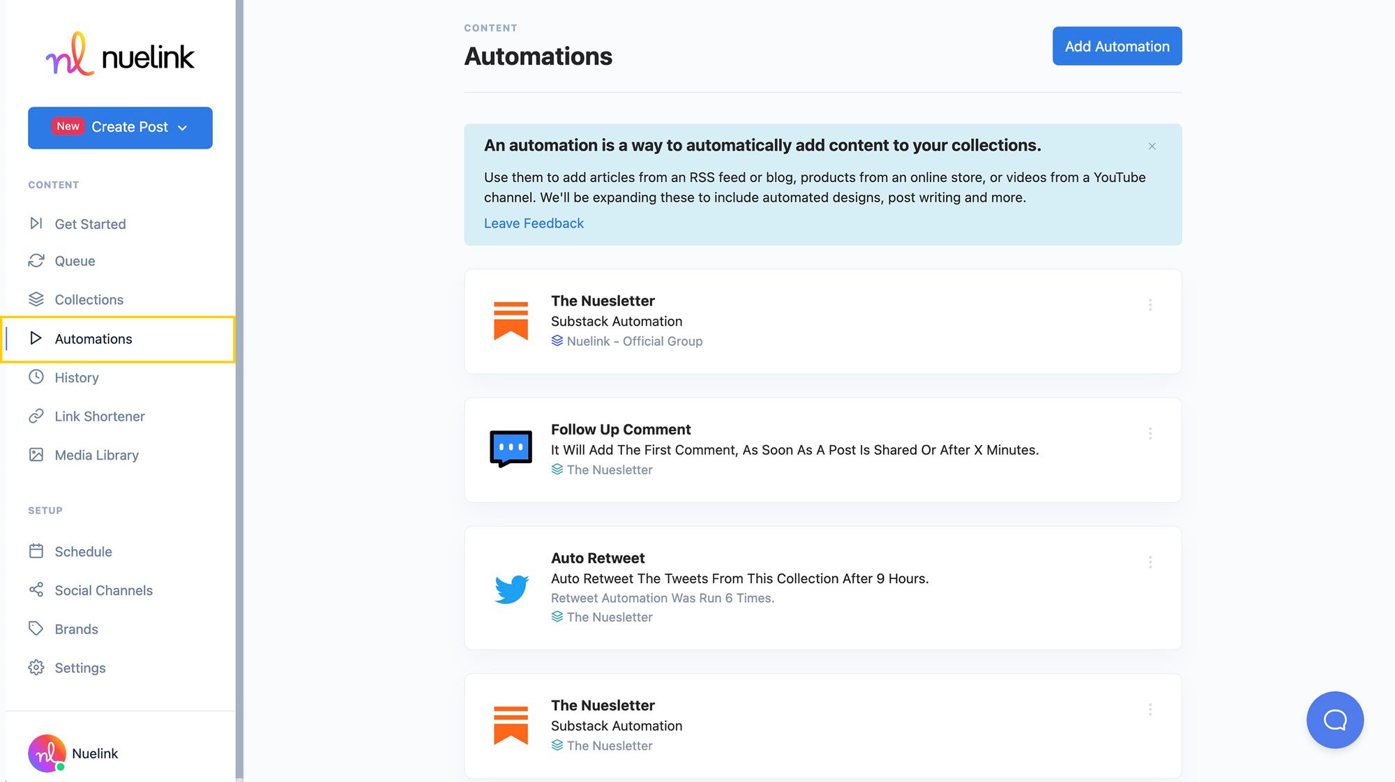 Weebly automation step 1