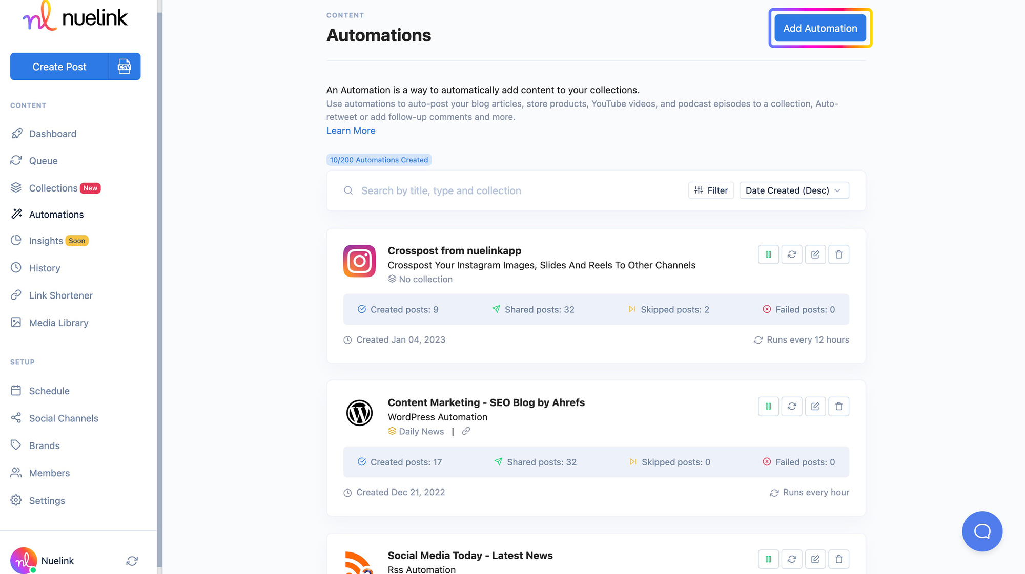RSS Feed Social Media Automation step2