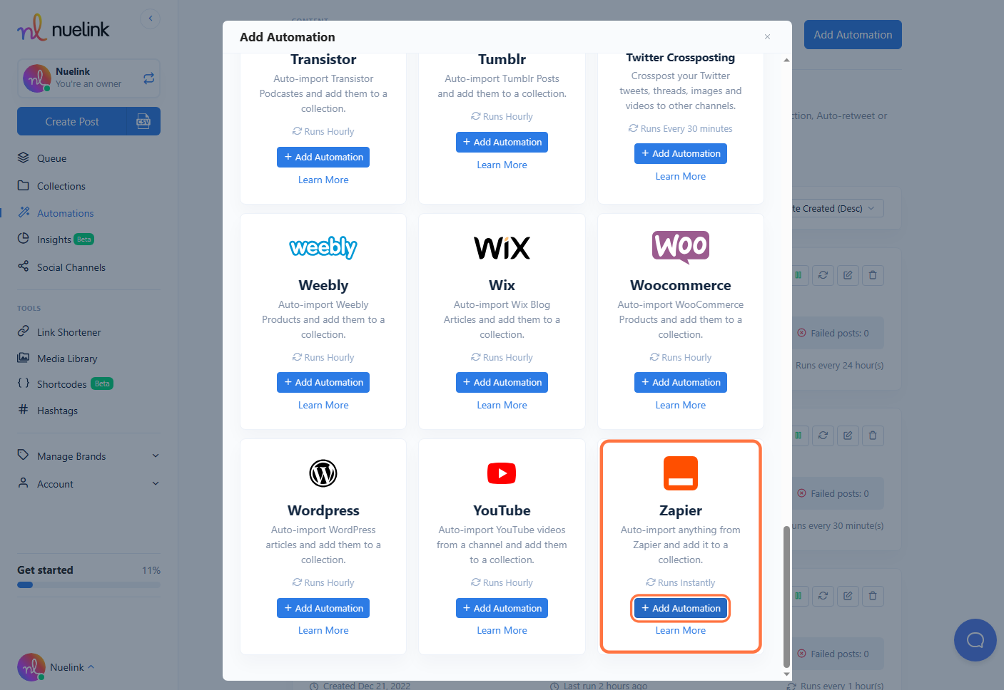 Zapier Social Media Automation step3