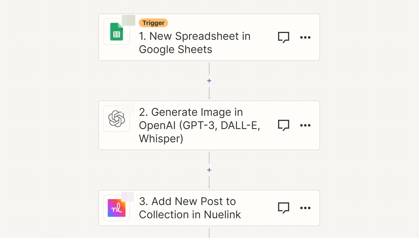 Google Sheets to OpenAI to Nuelink