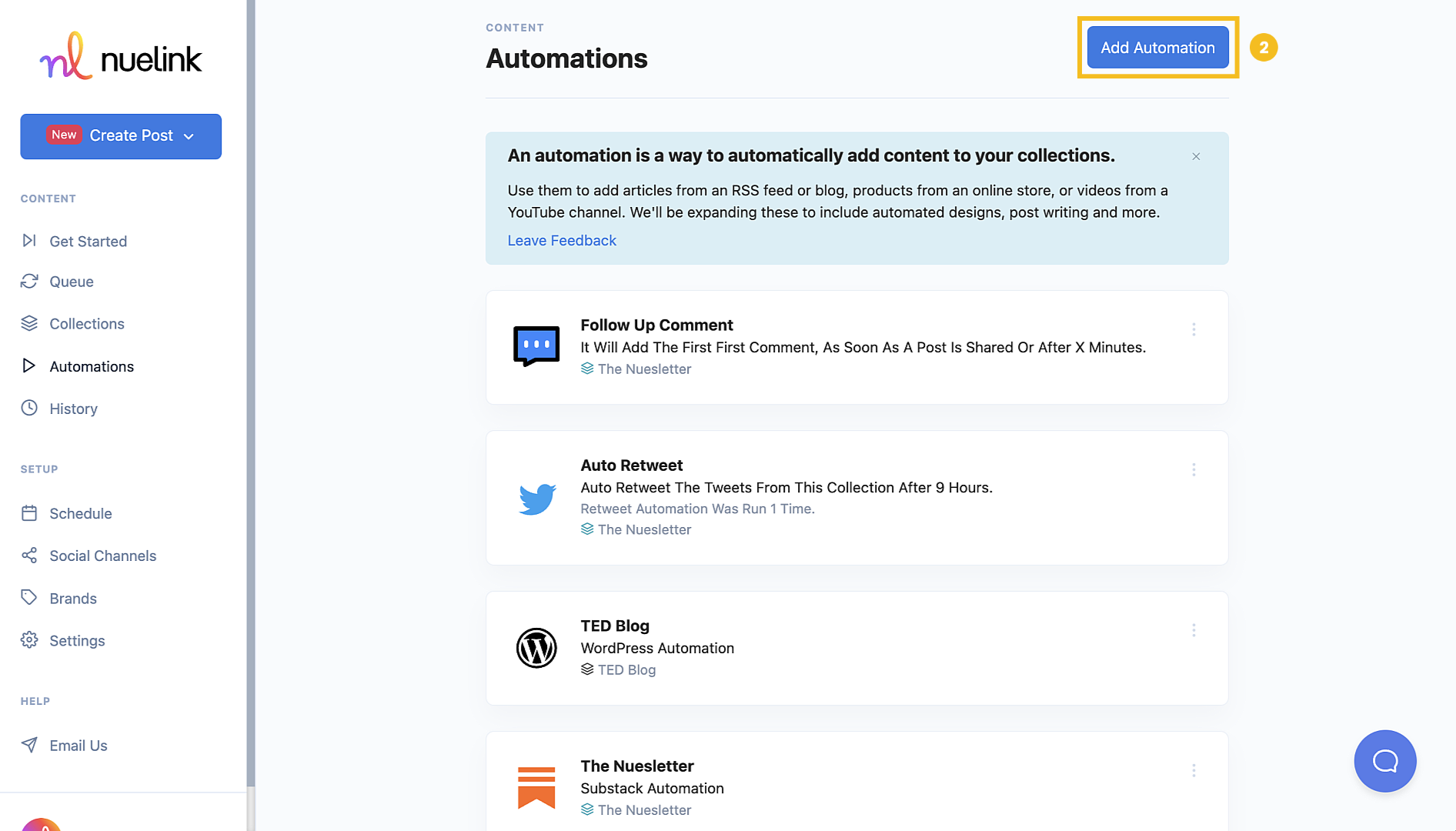 Auto-retweet Automation step2