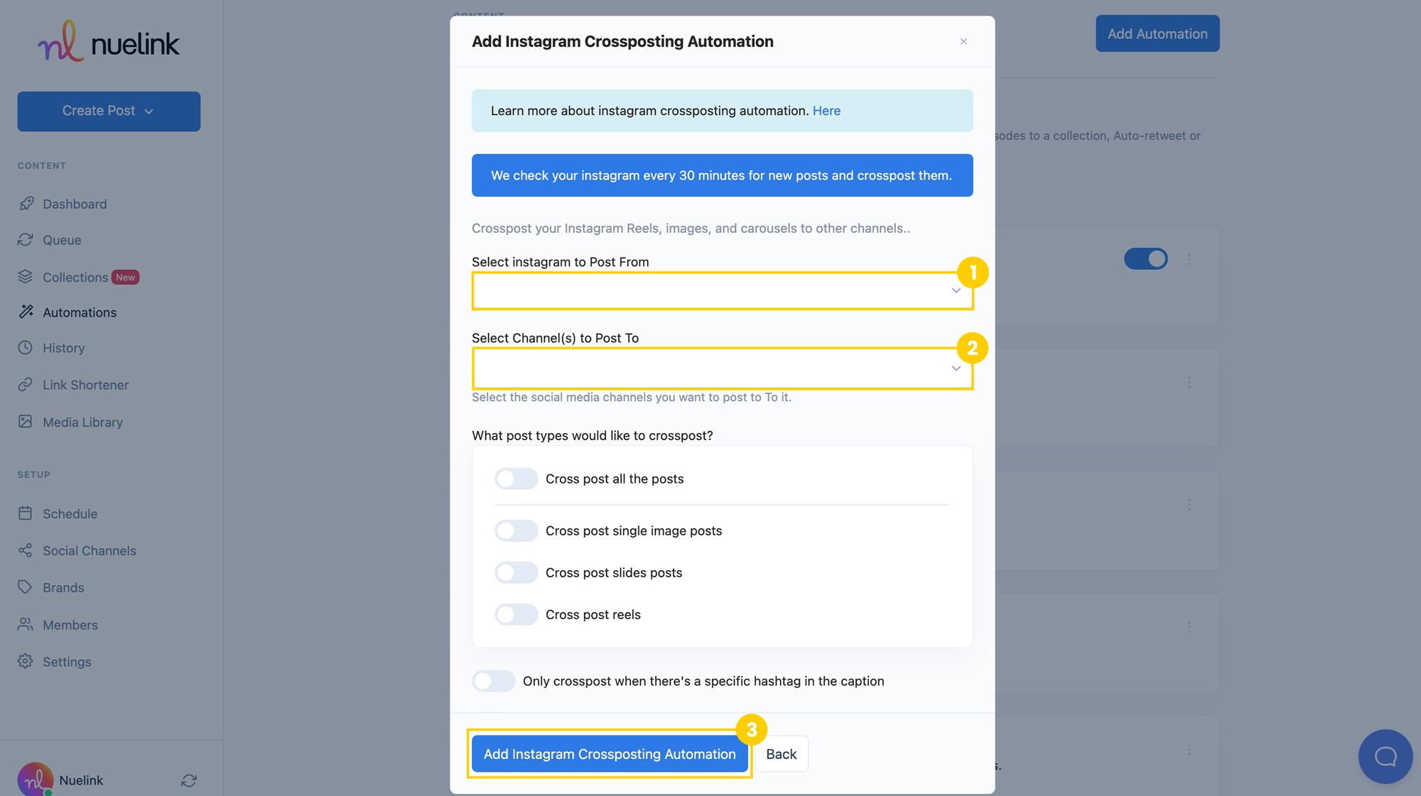 Instagram Cross-posting Automation step4