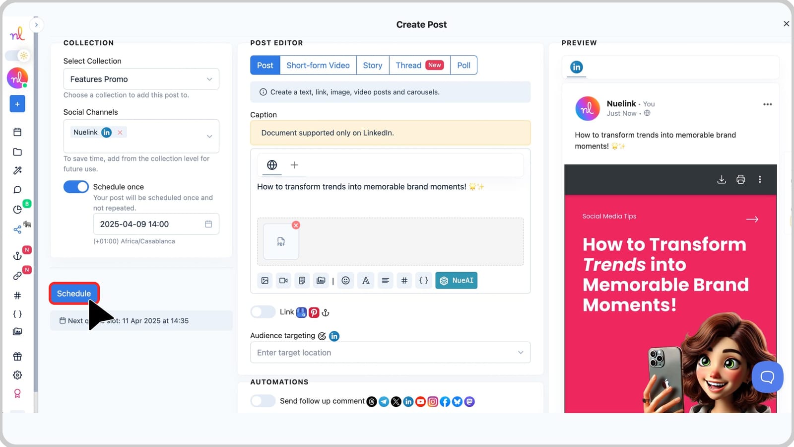 Linkedin Pdf Layout How to Share and Schedule a PDF Document on LinkedIn 2025